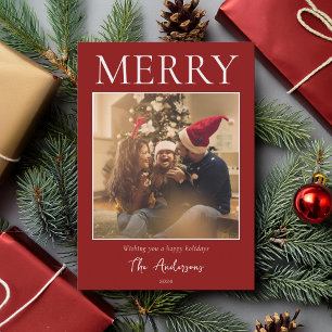 Kör enkelt och modernt, minimalt foto julkort