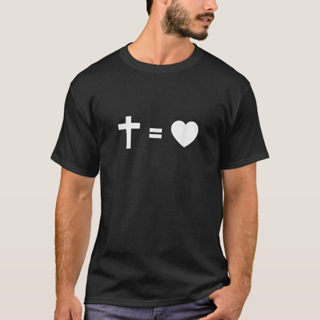 Kor Equal med Heart Christian Faith inspiring Rel T Shirt (Framsida)