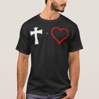 Kor Equals Kärlek Christian Heart Jesus Påsk T Shirt