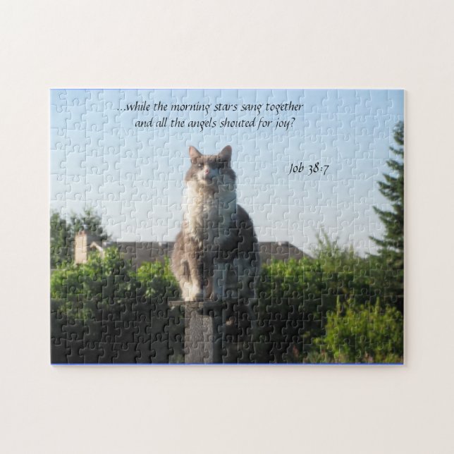 Kor Eyed cat and Job 38:7 Pussel (Horisontell)