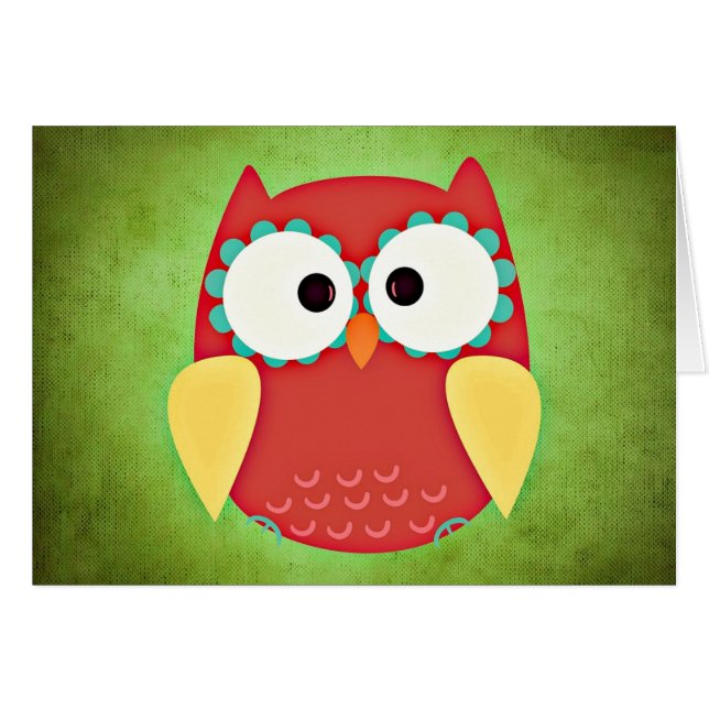 Kor Eyed Uggla Hälsningskort (Framsidan Horizontal)