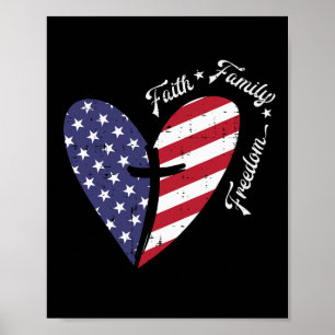Kor Faith Fjärde juli, patriotisk kristen Poster