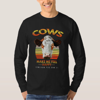 Kor får mig att känna att Lycklig Cow Land-odlare T Shirt