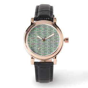 Kor Filigree Design Grönt Mönster Armbandsur