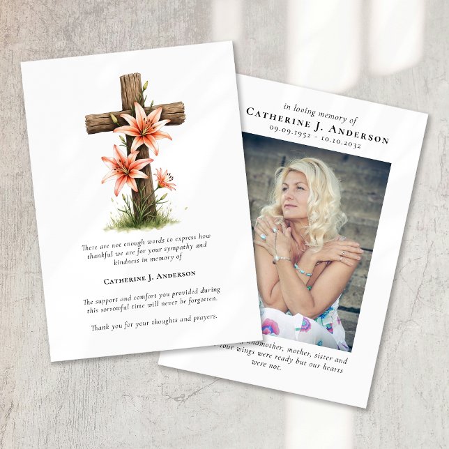 Kor Flowers Photo Sympathy Funeral Memorial Tack Kort (Skapare uppladdad)