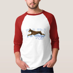 Kör för glädje, röd Doberman Tee Shirt