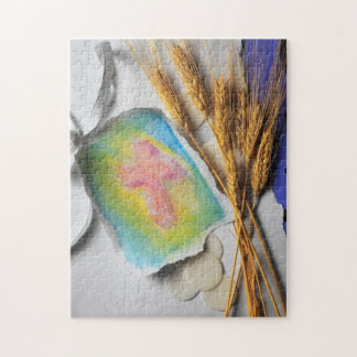 Kor för kristen för påskvattenfärg skissar pussel