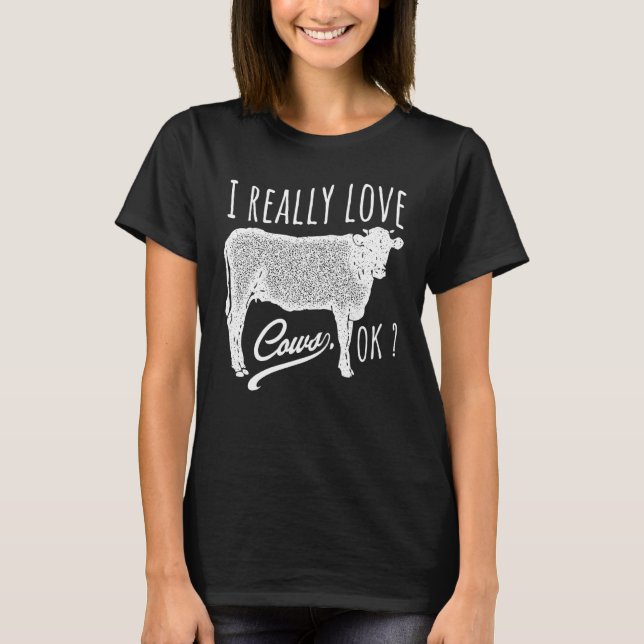 Kor för män pojkar ko och bönder t shirt (Framsida)