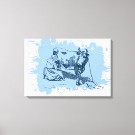 Kor för mjölkning av kvinnor canvastryck