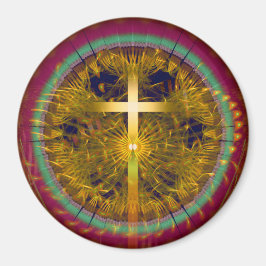 Kor fractal konst runt prydnadsföremål magnet