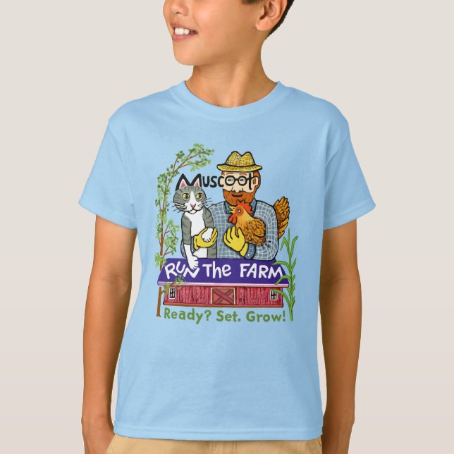 Kör gården "Redo, Kör, Väx" design T Shirt (Framsida)