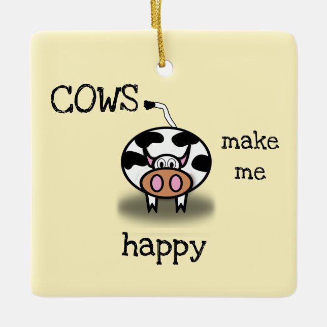 Kor gör mig lycklig julgransprydnad keramik (Framsida)