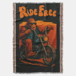Kör gratis Bigfoot på motorcykel vid solnedgång Filt