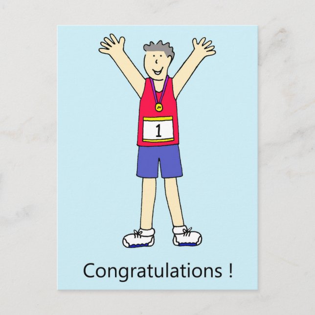 Kör Grattisar för honom. Vykort (Framsida)