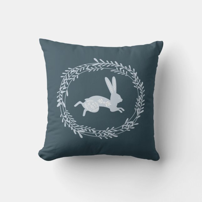Kör hare | Monogram Dekorativ kudde (Framsida)