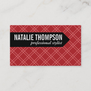 Kor Hatch Mönster Röd Visitkort