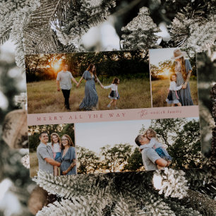 Kör hela vägen med 4-fotojulkort julkort