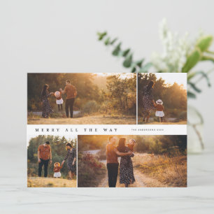 Kör hela vägen med 4-fotokollage julkort inbjudningar