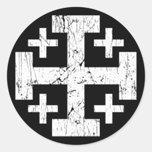 kor heliga land grunge religion symbol Jerusalem P Runt Klistermärke