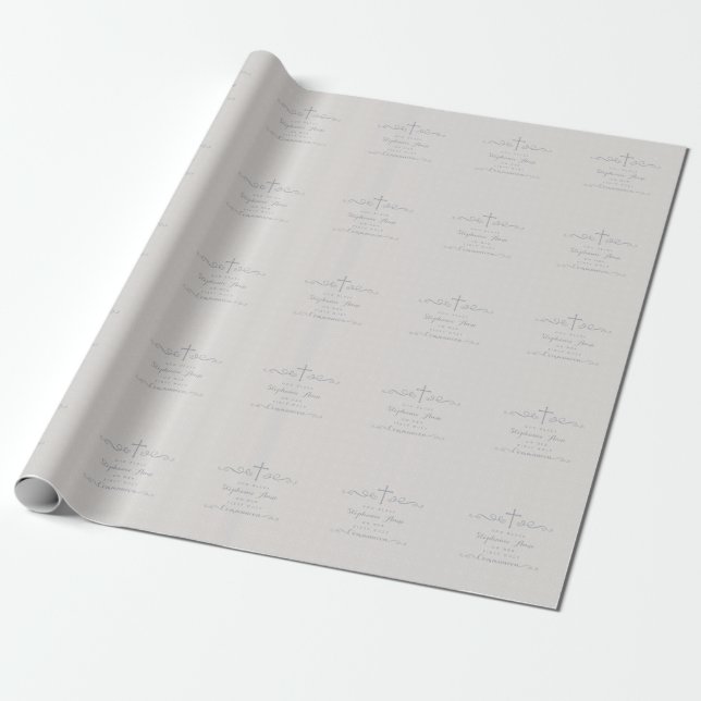 Kor i Blommönstret Taupe Presentpapper (Utrullad)
