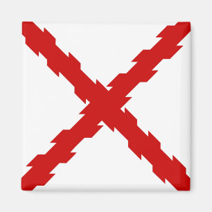 Kor i Burgundy Flagga Magnet