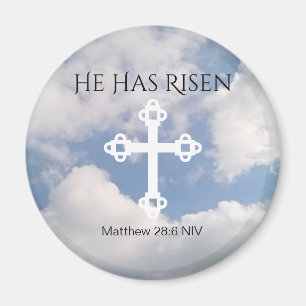 Kor i Cloudy Himlar med resurretion bible Verse Magnet