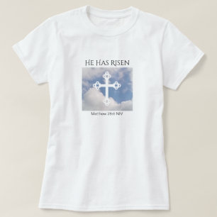 Kor i Cloudy Himlar Resurrection Blue Påsk Gift T Shirt