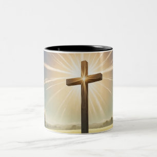 Kor i en Fält, inspirationell kristen design Två-Tonad Mugg