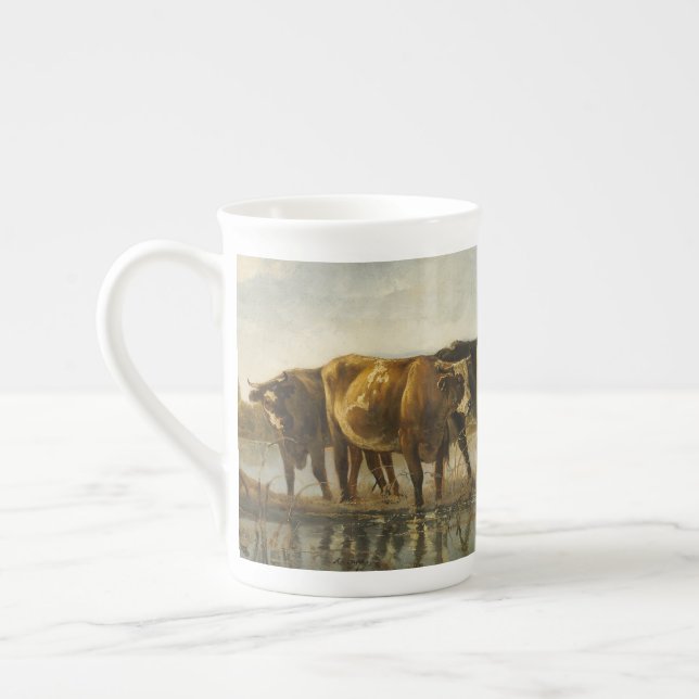 Kor i floden Aelbert Cuyp Benporslin Mugg (Vänster)