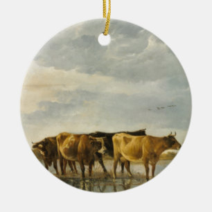 Kor i floden Aelbert Cuyp Julgransprydnad Keramik