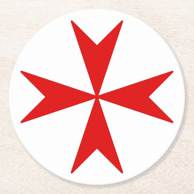 Kor i Malta (röd) Underlägg Papper Rund (Framsidan)