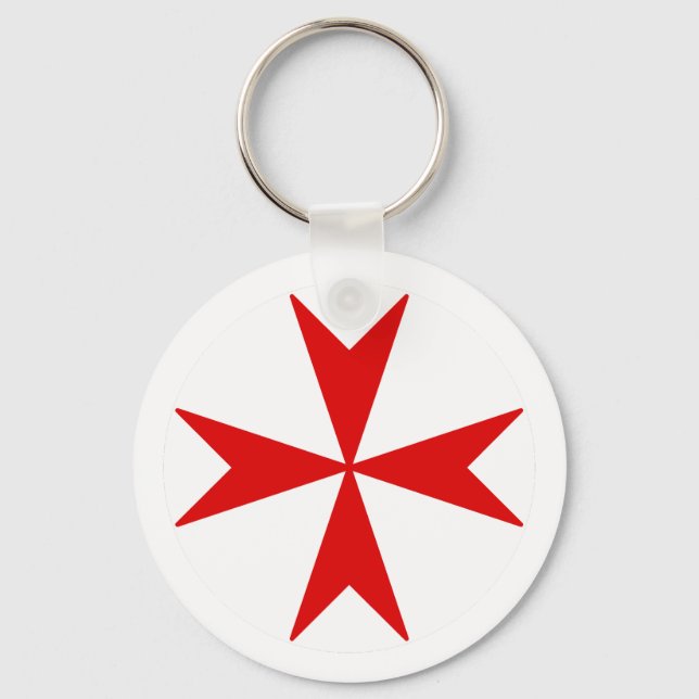 Kor i Malta v2 (rött på vitt) Nyckelring (Framsida)