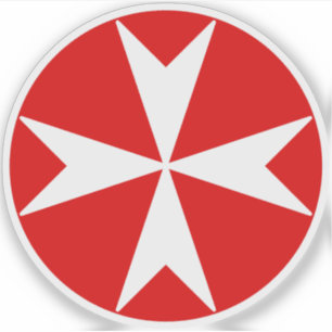 Kor i Malta v2 (vit på rött) Klistermärken