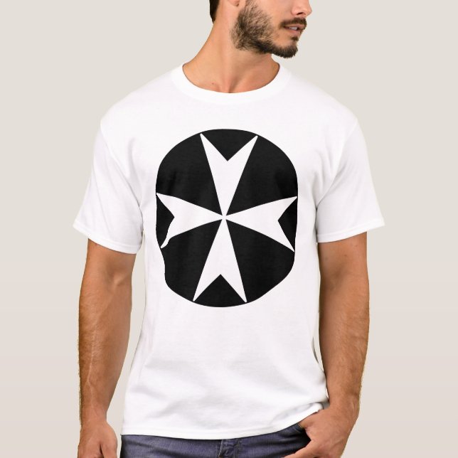 Kor i Malta v2 (vit på svart) T Shirt (Framsida)