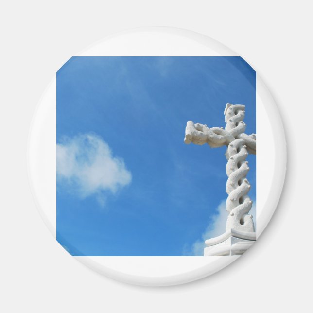 Kor i moln och blå himmel magnet (Framsidan)