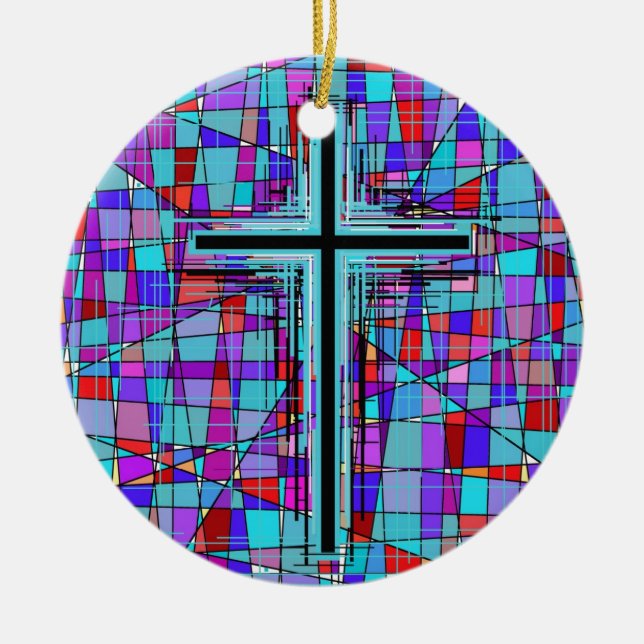 Kor i nedfläckadt exponeringsglas julgransprydnad keramik (Framsidan)