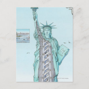 Kor illustration av Frihetsgudinnan Vykort