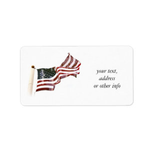 Kor inom Old glory - minnesdag Adressetikett