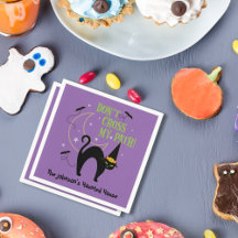 Kor inte min Väg Halloween Cat Witch Hat Lila