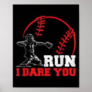 Kör jag vågar du rolig basebollcatcher basebollpla poster