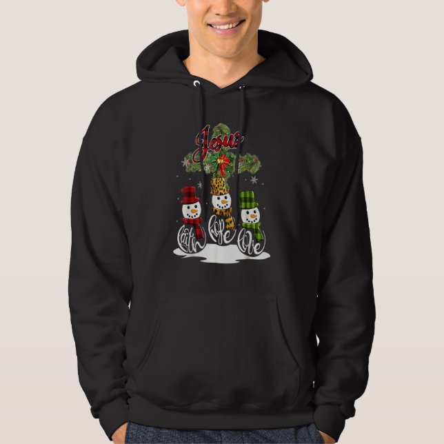 Kor Js God jul Snögubbe Funny Julafton för CHH Hoodie (Framsida)