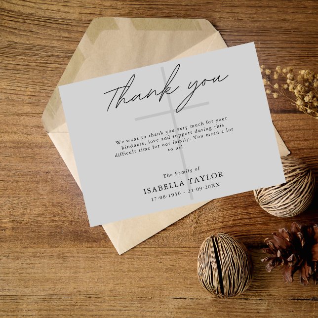 Kor katolska begravningsterminalen Grått Tack Kort (Skapare uppladdad)