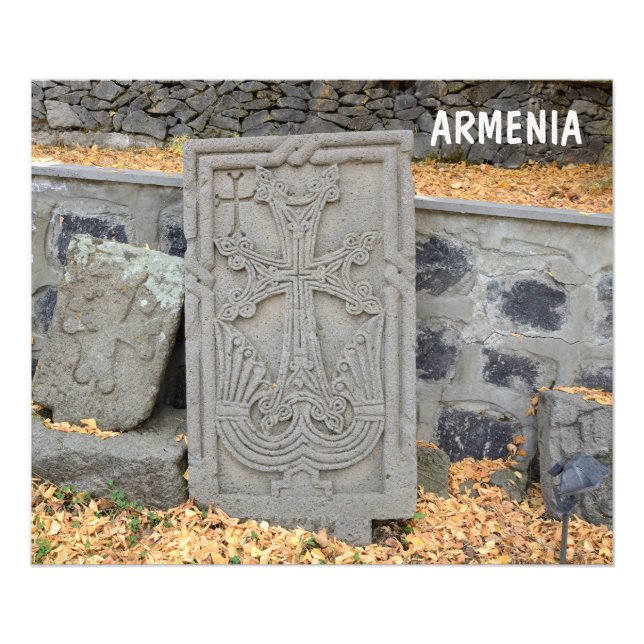 Kor (khachkars) i Armenien Fototryck (Framsidan)