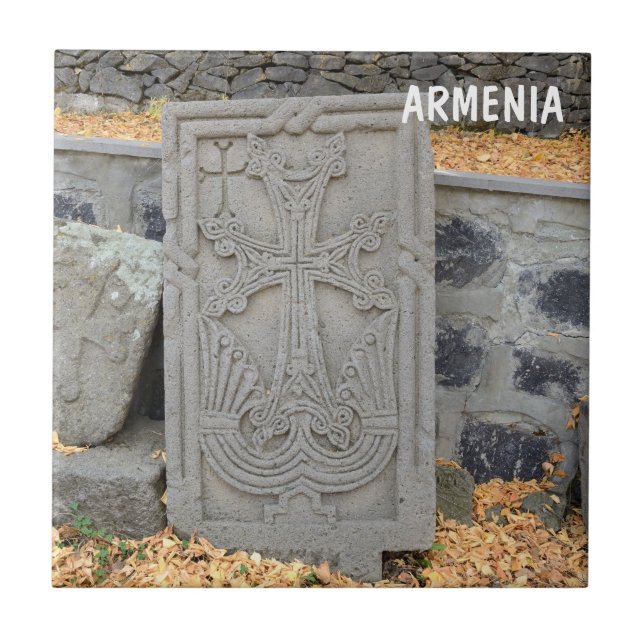 kor (khachkars) i Armenien Kakelplatta (Framsidan)