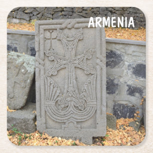 kor (khachkars) i Armenien Underlägg Papper Kvadrat