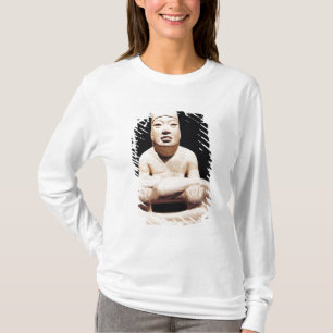Kor-lagt benen på ryggen figurinnehav en bebis, tee shirt
