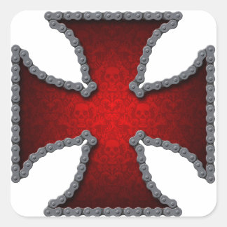 Kor-märke för motorcykelkedjan fyrkantigt klistermärke