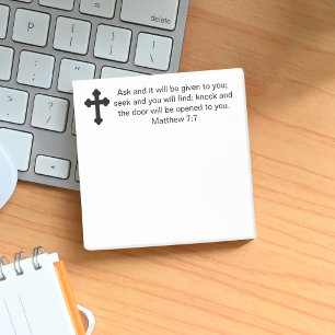 Kor Matthew 7:7 Anpassningsbar Bible Verse Post-it Block