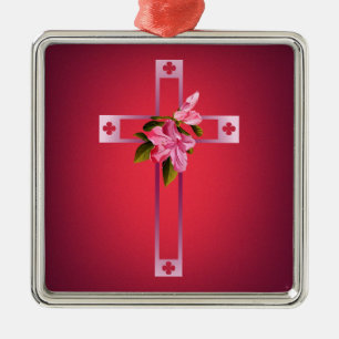 Kor med azaleaen blommar påsk julgransprydnad metall