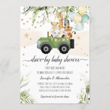 Kör med Baby Shower Safari Animal Social Avstånd